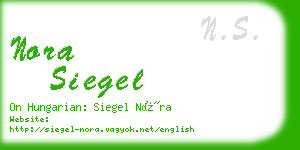 nora siegel business card